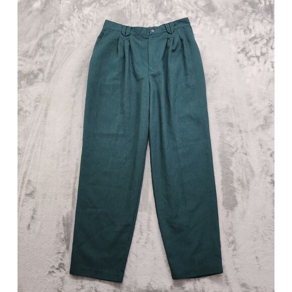 Vintage 90s Fundamental Things Pants Womens 18 Green High Rise Pleated Tapered - Picture 1 of 9